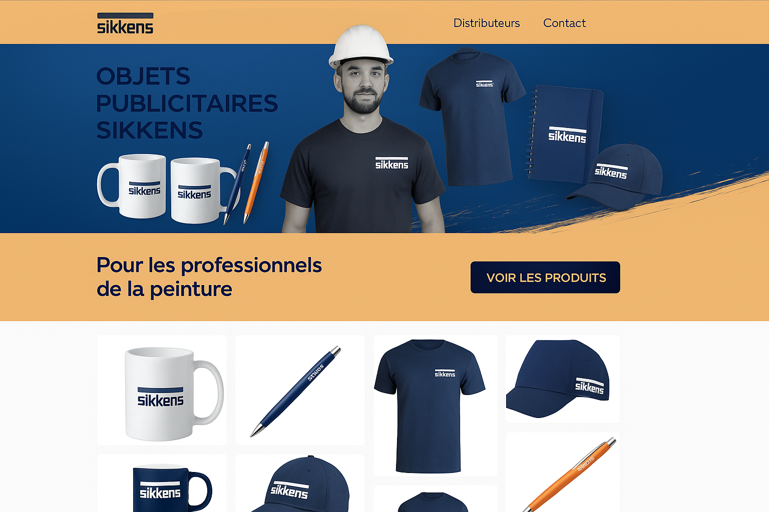 Page d'accueil Sikkens objets publicitaires